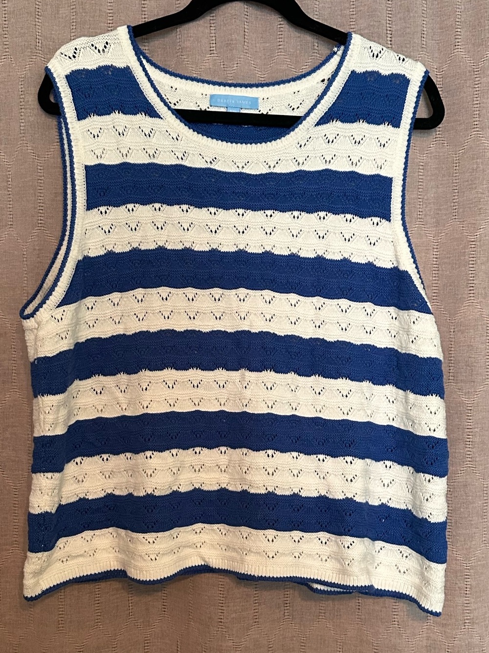 Draper James Blue & White Striped Knit Top